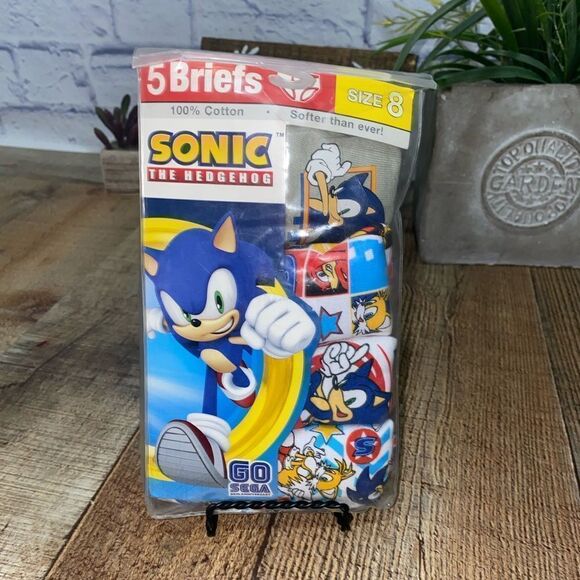 Sonic the Hedgehog 4 Pack Boys Underwear Briefs Daily Essentials Size 8 NEW. - Picture 1 of 6